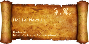 Holla Martin névjegykártya